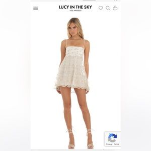 Inara Floral Embroidered Baby-Doll Dress in White